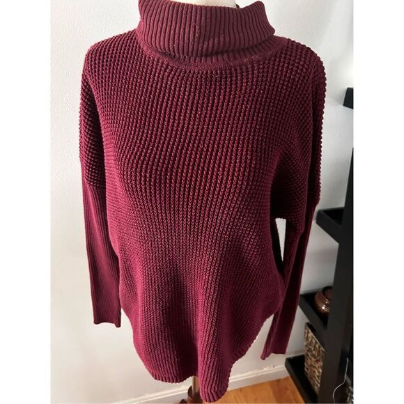 Michael Kors red sweater oversized turtle neck size small - Picture 1 of 6